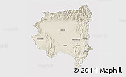 Shaded Relief 3D Map of Tanai, single color outside