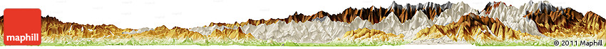 Shaded Relief Horizon Map of Tanai, physical outside