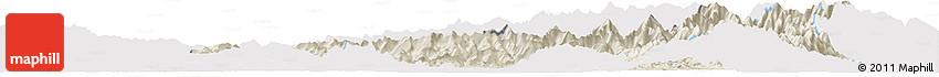 Shaded Relief Horizon Map of Tanai, single color outside