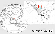 Blank Location Map of Tanai, highlighted country, within the entire country