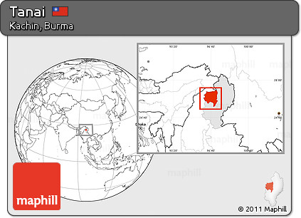 Blank Location Map of Tanai, highlighted parent region