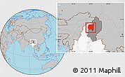 Gray Location Map of Tanai, highlighted country, highlighted parent region