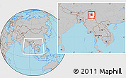 Gray Location Map of Tanai, highlighted parent region, within the entire country