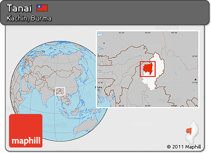Gray Location Map of Tanai, highlighted parent region