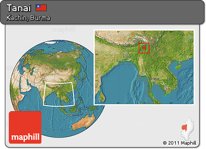 Satellite Location Map of Tanai, within the entire country