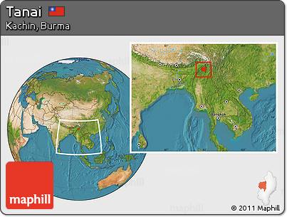 Satellite Location Map of Tanai, within the entire country