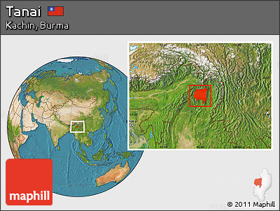 Satellite Location Map of Tanai