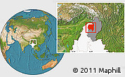 Satellite Location Map of Tanai, highlighted country, highlighted parent region