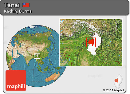 Satellite Location Map of Tanai, highlighted parent region