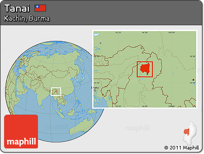 Savanna Style Location Map of Tanai