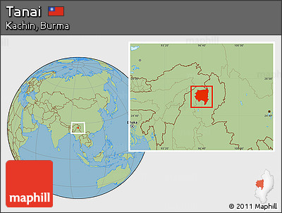 Savanna Style Location Map of Tanai