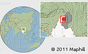 Savanna Style Location Map of Tanai, highlighted country, highlighted parent region, hill shading