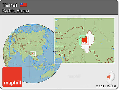 Savanna Style Location Map of Tanai, highlighted parent region