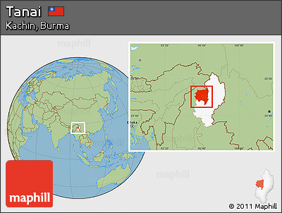 Savanna Style Location Map of Tanai, highlighted parent region