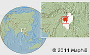 Savanna Style Location Map of Tanai, highlighted parent region, hill shading