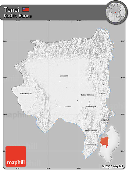 Gray Map of Tanai, single color outside