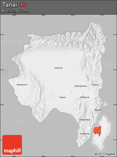 Gray Map of Tanai, single color outside