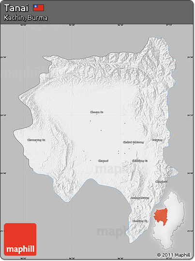 Gray Map of Tanai, single color outside