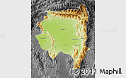 Physical Map of Tanai, darken, desaturated