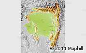 Physical Map of Tanai, lighten, desaturated