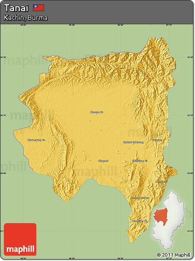 Savanna Style Map of Tanai, single color outside
