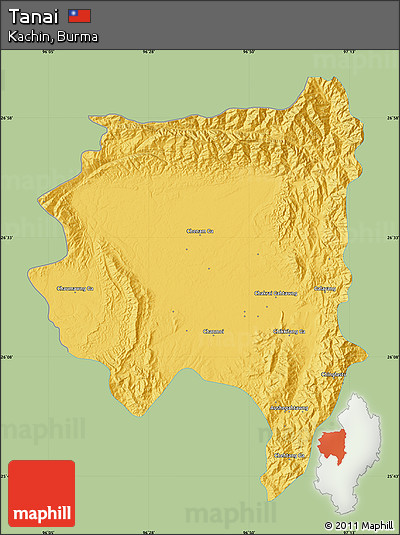 Savanna Style Map of Tanai, single color outside