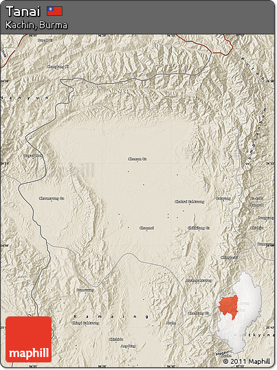 Shaded Relief Map of Tanai