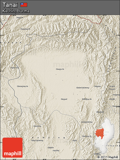 Shaded Relief Map of Tanai