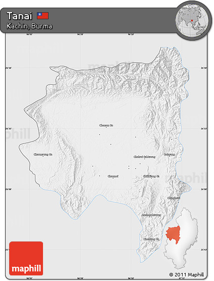 Silver Style Map of Tanai, single color outside