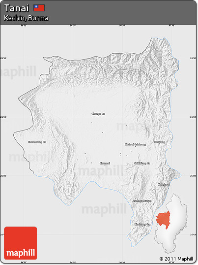 Silver Style Map of Tanai, single color outside
