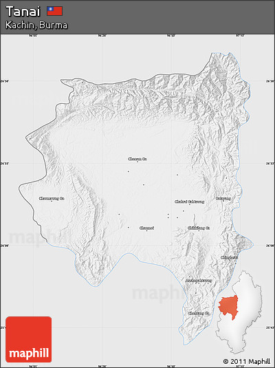 Silver Style Map of Tanai, single color outside