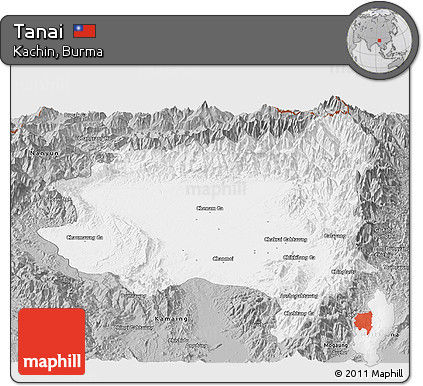 Gray Panoramic Map of Tanai