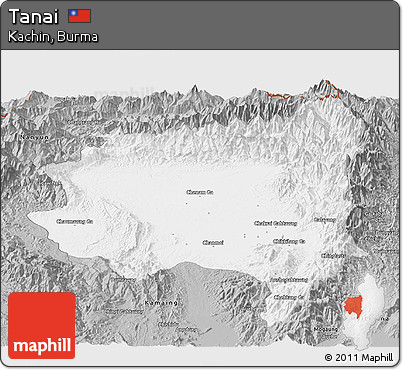 Gray Panoramic Map of Tanai