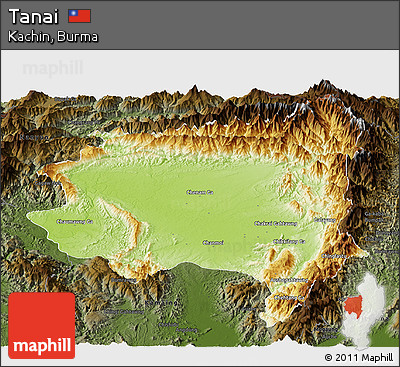 Physical Panoramic Map of Tanai, darken