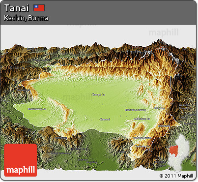 Physical Panoramic Map of Tanai, darken