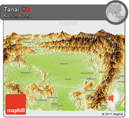 Physical Panoramic Map of Tanai