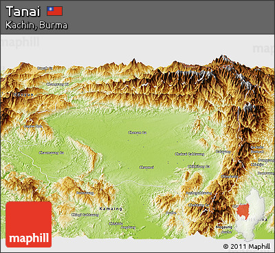 Physical Panoramic Map of Tanai