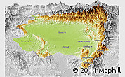 Physical Panoramic Map of Tanai, lighten, desaturated