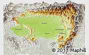Physical Panoramic Map of Tanai, lighten, semi-desaturated