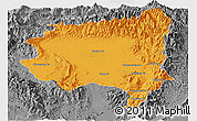 Political Panoramic Map of Tanai, desaturated