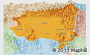 Political Panoramic Map of Tanai, lighten