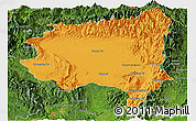 Political Panoramic Map of Tanai, satellite outside