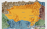 Political Panoramic Map of Tanai, semi-desaturated