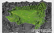 Satellite Panoramic Map of Tanai, desaturated