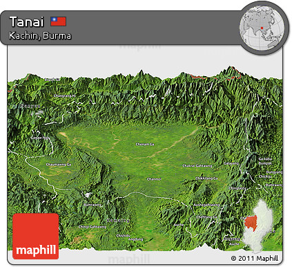 Satellite Panoramic Map of Tanai