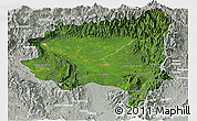 Satellite Panoramic Map of Tanai, lighten, semi-desaturated