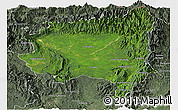 Satellite Panoramic Map of Tanai, semi-desaturated