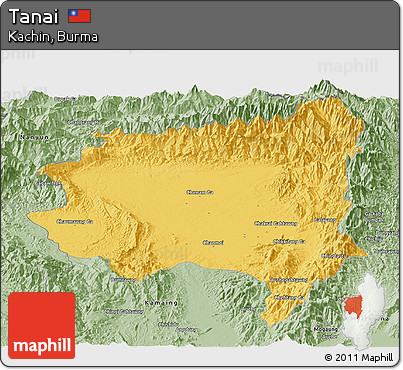 Savanna Style Panoramic Map of Tanai