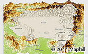 Shaded Relief Panoramic Map of Tanai, physical outside