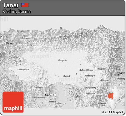 Silver Style Panoramic Map of Tanai